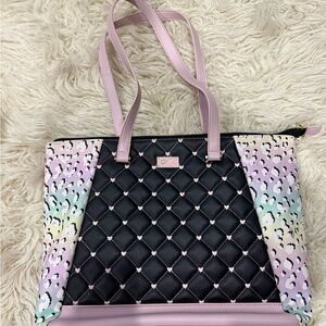 Betsey Johnson Pastel and Black Quilted Tote